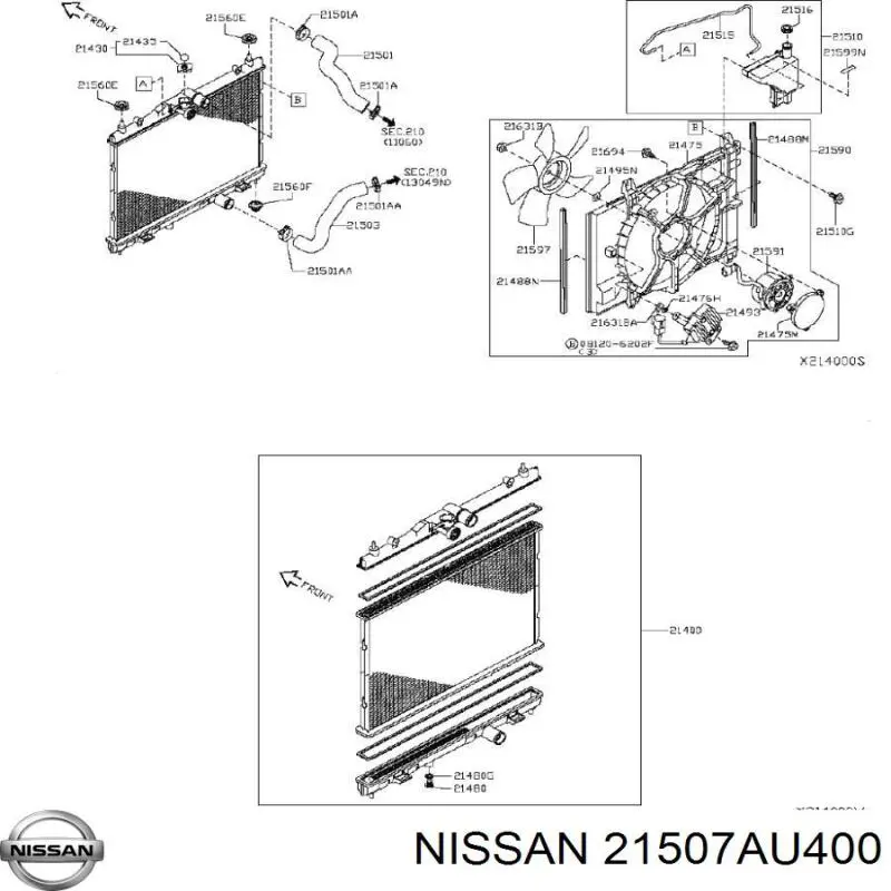 Do koszyka 21507AU400 Nissan/Infiniti Wspornik chłodnicy dolny