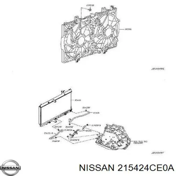 Wspornik chłodnicy górny Nissan/Infiniti 215424CE0A cena, od 31,37 USD