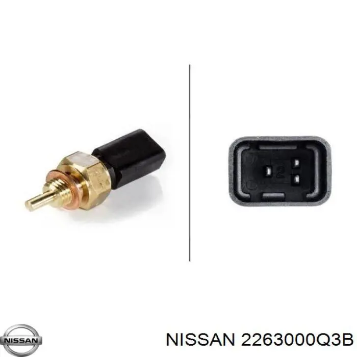 Czujnik temperatury płynu chłodzącego 2263000Q3B Nissan/Infiniti