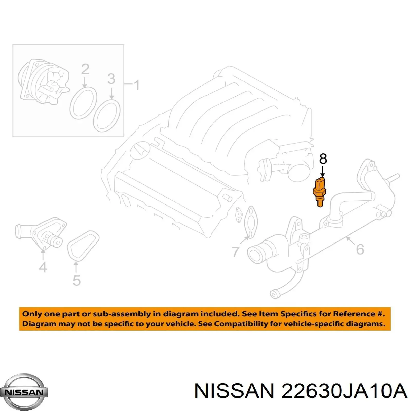 Czujnik temperatury płynu chłodzącego Nissan/Infiniti 22630JA10A cena, od 4,71 USD