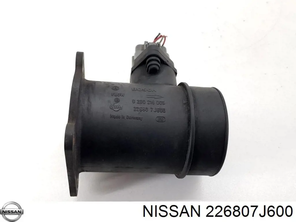 Do koszyka 226807J600 Nissan/Infiniti Czujnik przepływu powietrza, przepływomierz powietrza M.A.F.