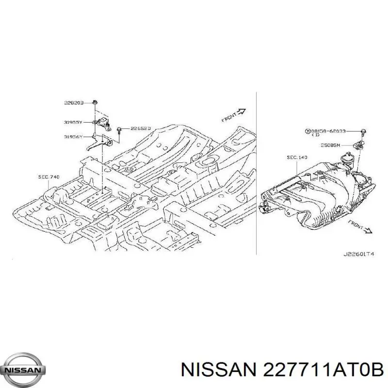 227711AT0B Nissan czujnik ciśnienia spalin