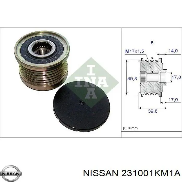 231001KM1A Nissan/Infiniti Alternator
