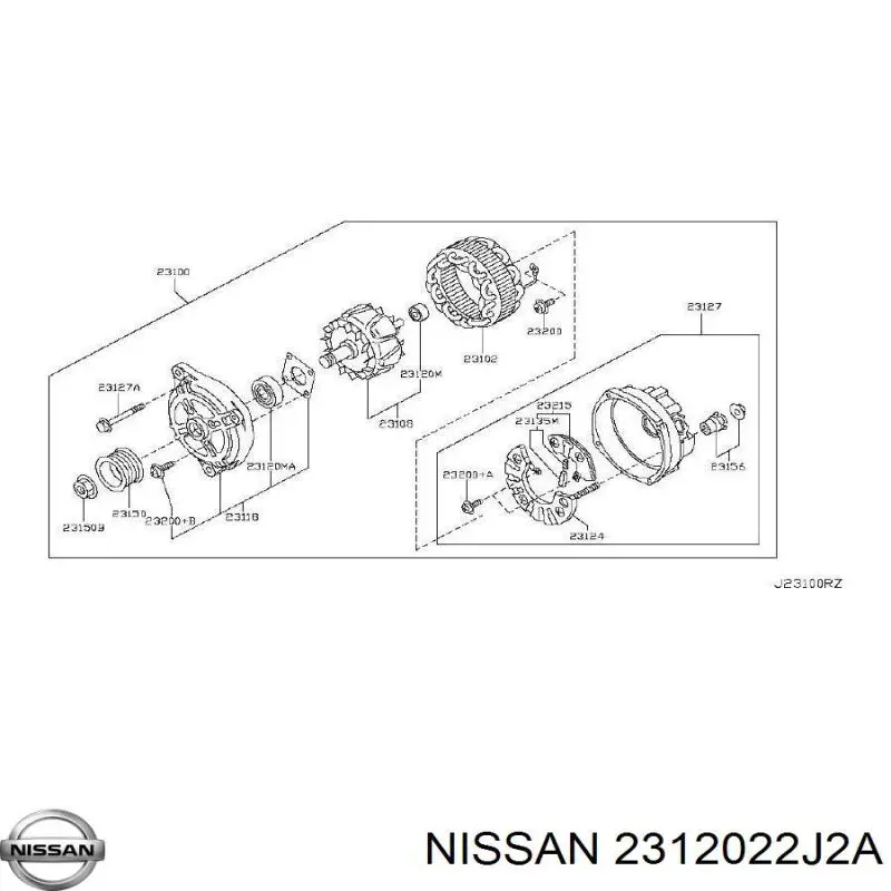 Łożysko alternatora Nissan/Infiniti 2312022J2A cena, od 8,16 USD