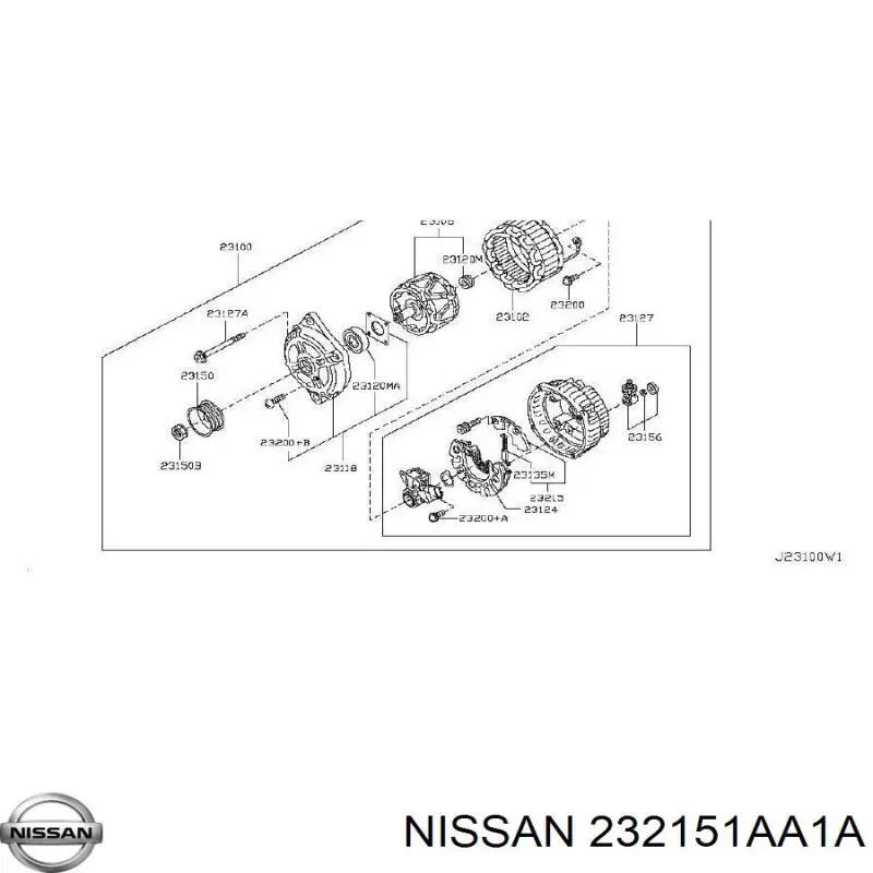 232151AA1A Nissan/Infiniti Regulator alternatora (przekaźnik ładowania)