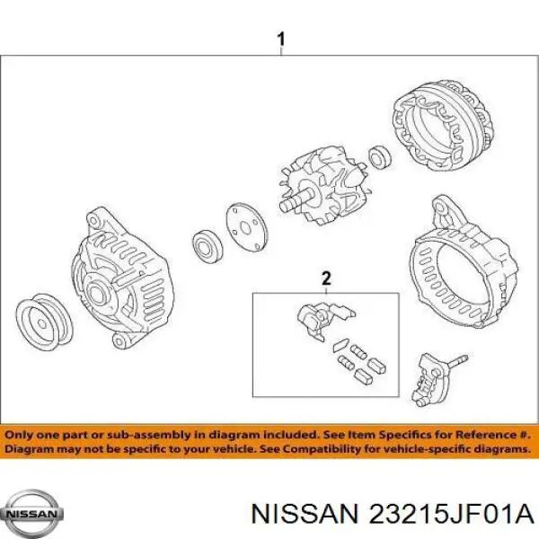Do koszyka 23215JF01A Nissan/Infiniti Regulator alternatora (przekaźnik ładowania)