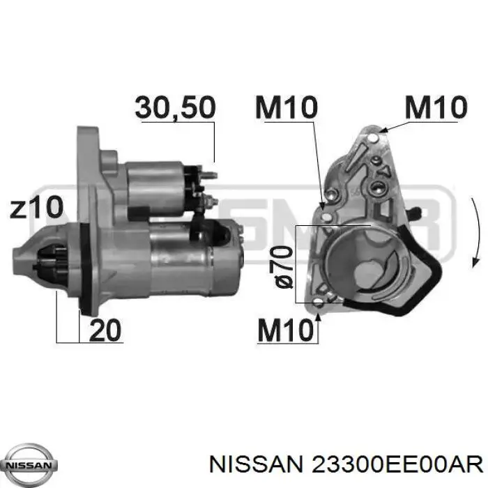 23300EE00E Nissan/Infiniti rozrusznik