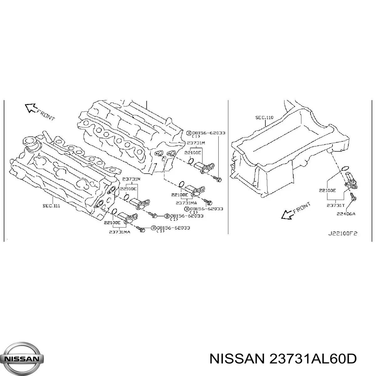 Czujnik położenia wału korbowego Nissan/Infiniti 23731AL60D cena, od 29,35 USD