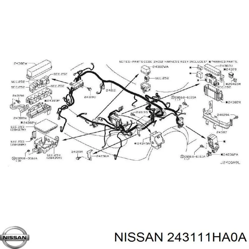 Skrzynka bezpieczników Nissan LEAF (ZE0U)