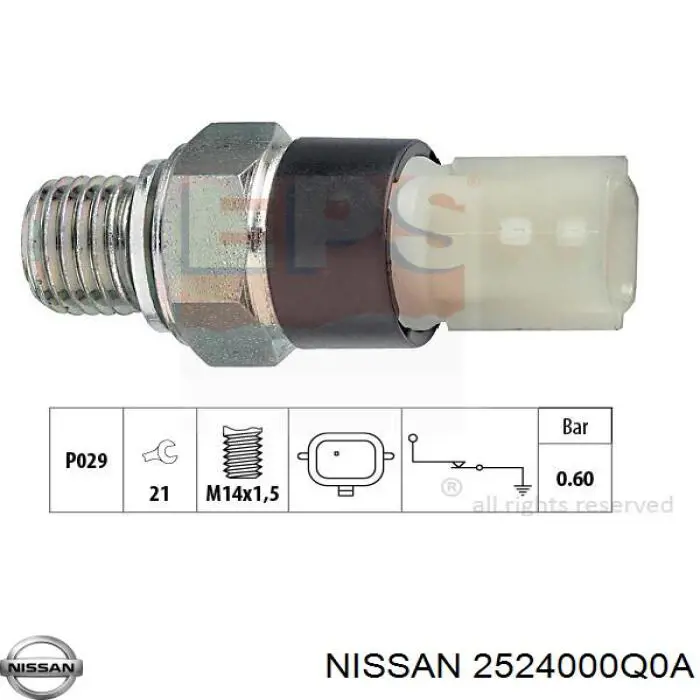 2524000Q0A Nissan czujnik ciśnienia oleju