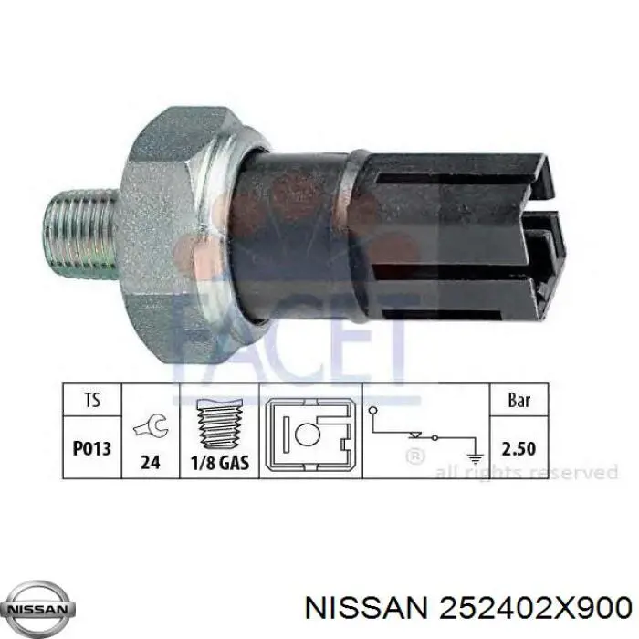 Do koszyka 252402X900 Nissan/Infiniti Czujnik ciśnienia oleju