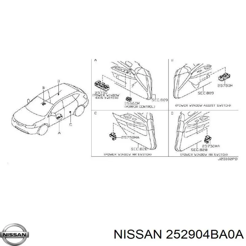 Przycisk włączania światła awaryjnego do Nissan Rogue  T32U