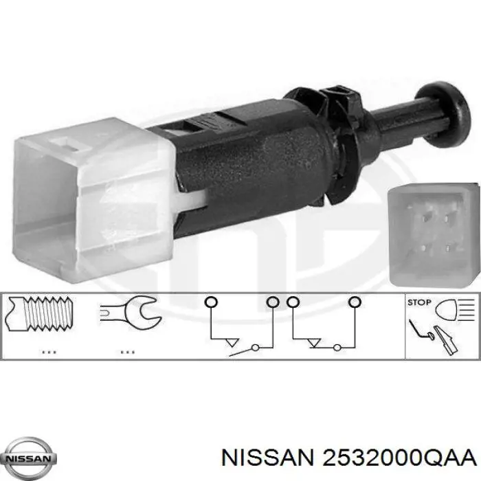 Do koszyka 2532000QAA Nissan/Infiniti Czujnik włącznika świała stop