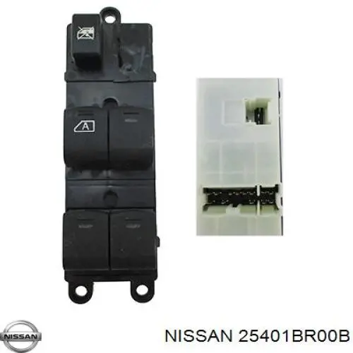 25401BR00B Nissan/Infiniti Panel przyciskowy sterowania podnośnikiem szyby przedni lewy
