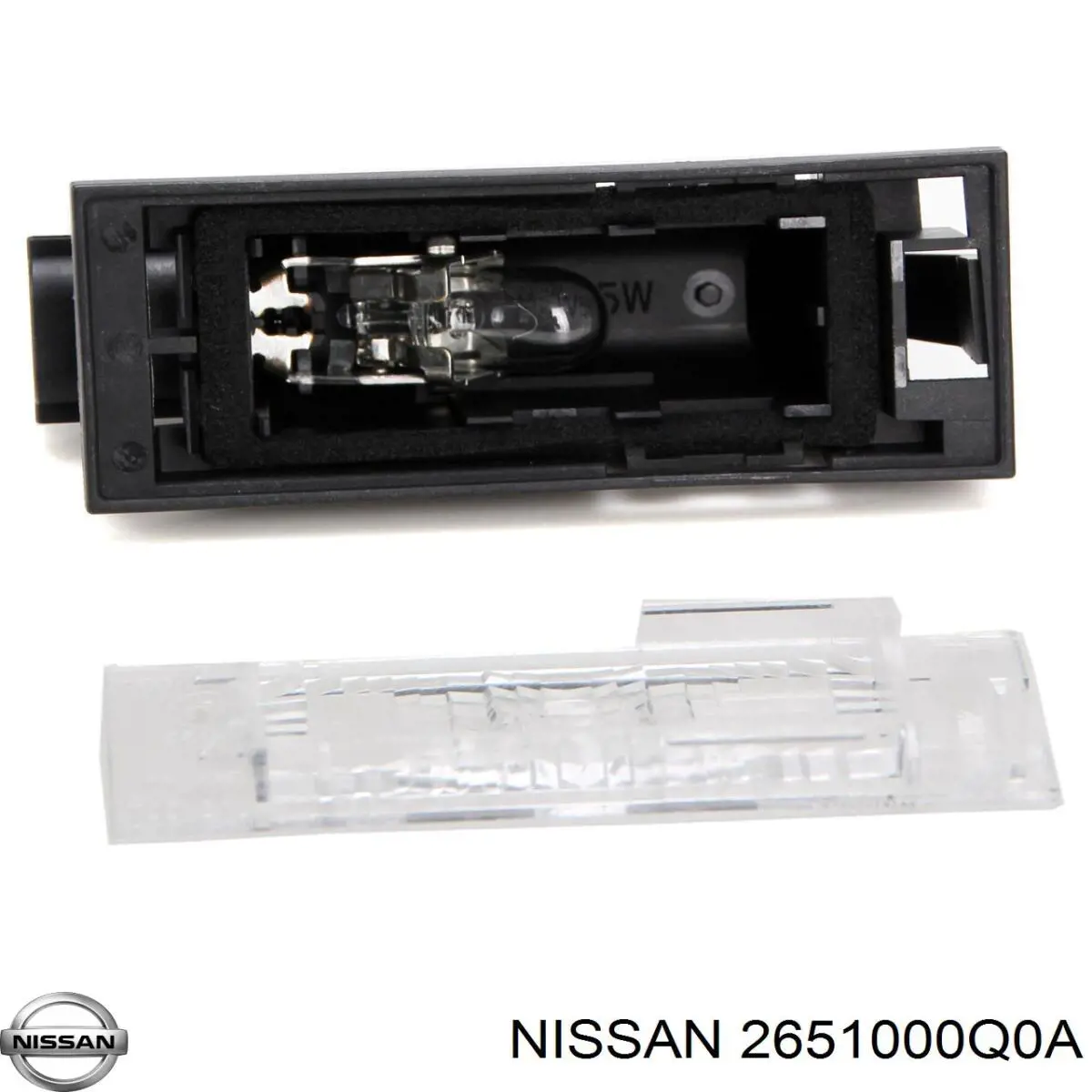 Do koszyka 2651000Q0A Nissan/Infiniti Lampa oświetlenia tylnej tablicy rejestracyjnej
