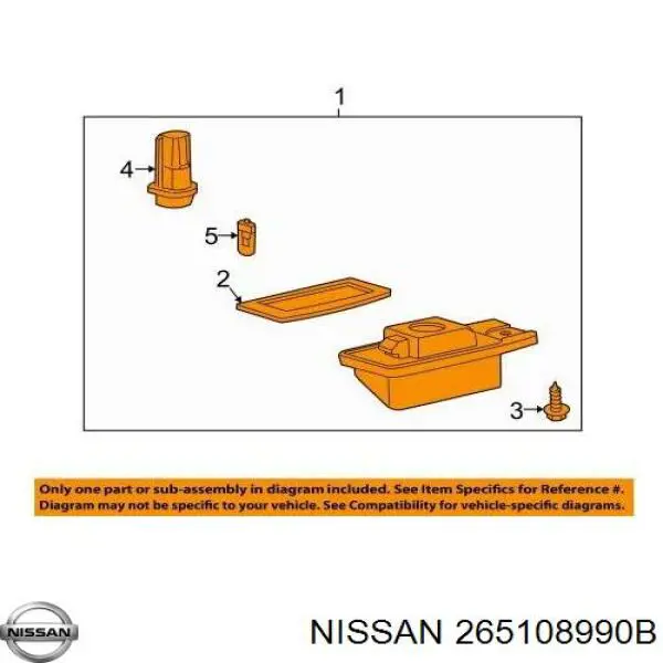 Lampa oświetlenia tylnej tablicy rejestracyjnej do Nissan Rogue  T32U
