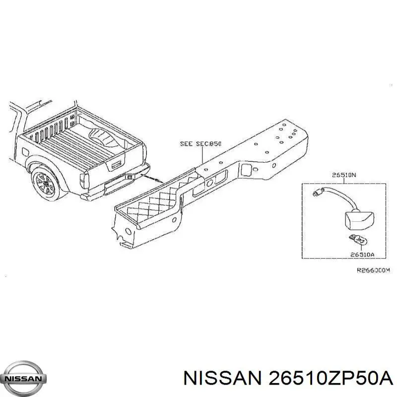 Lampa oświetlenia tylnej tablicy rejestracyjnej Nissan Navara NP300 III ulec poprawie (D40) (2004 - 2015) cena, od 57,76 USD