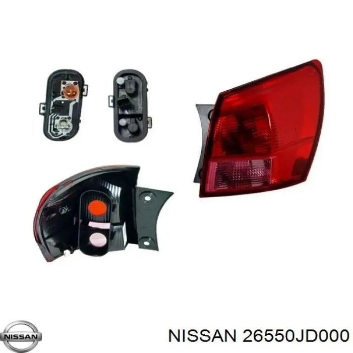 Do koszyka 26550JD000 Nissan/Infiniti Lampa zespolona tylna prawa zewnętrzna