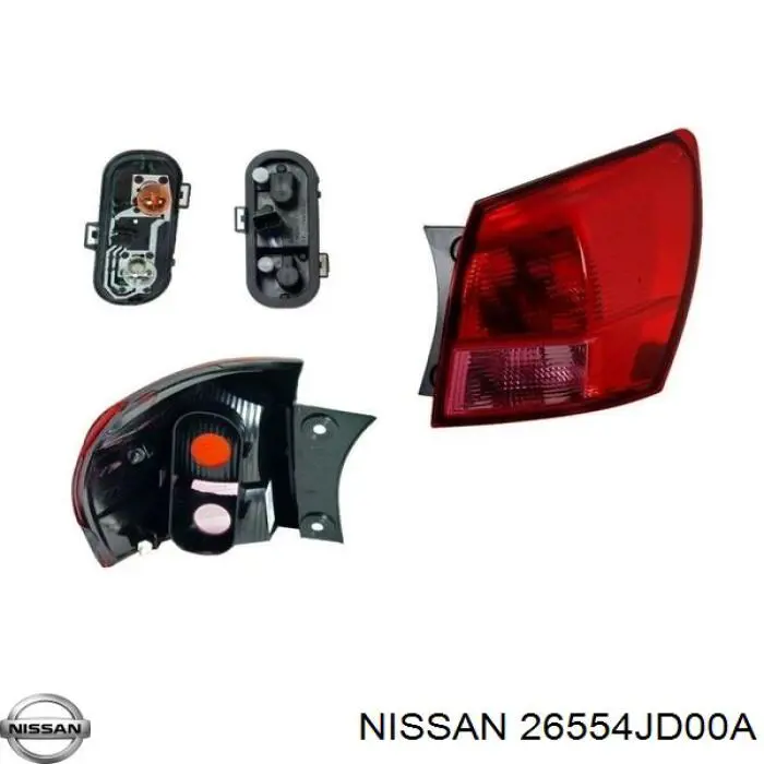 Lampa zespolona tylna prawa zewnętrzna Nissan/Infiniti 26554JD00A cena, od 85,13 USD