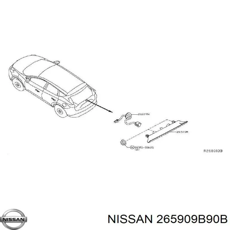 Lampa stop tylna dodatkowa do Nissan Murano  Z52