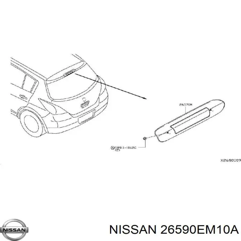 Lampa stop tylna dodatkowa Nissan Tiida hatchback (C11X) (2004 - 2014) cena, od 121,48 USD