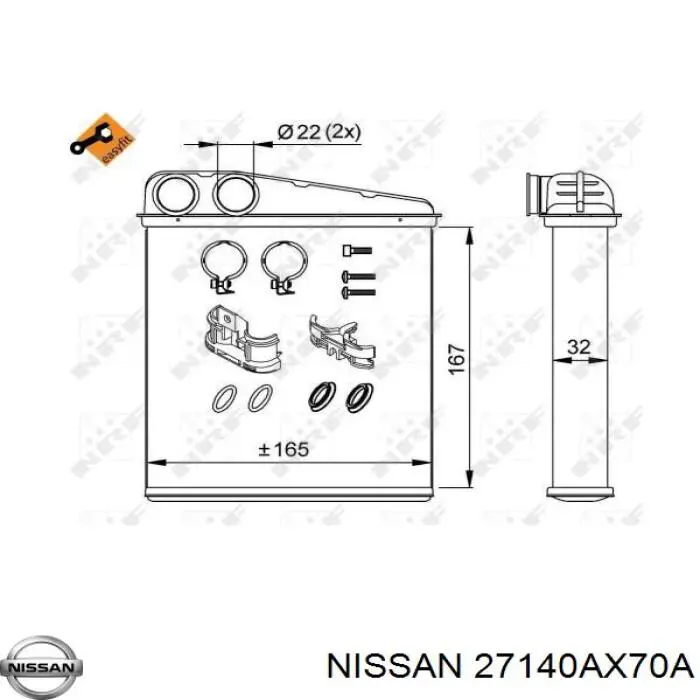 Chłodnica nagrzewnicy (ogrzewacza) Nissan Note (E11)