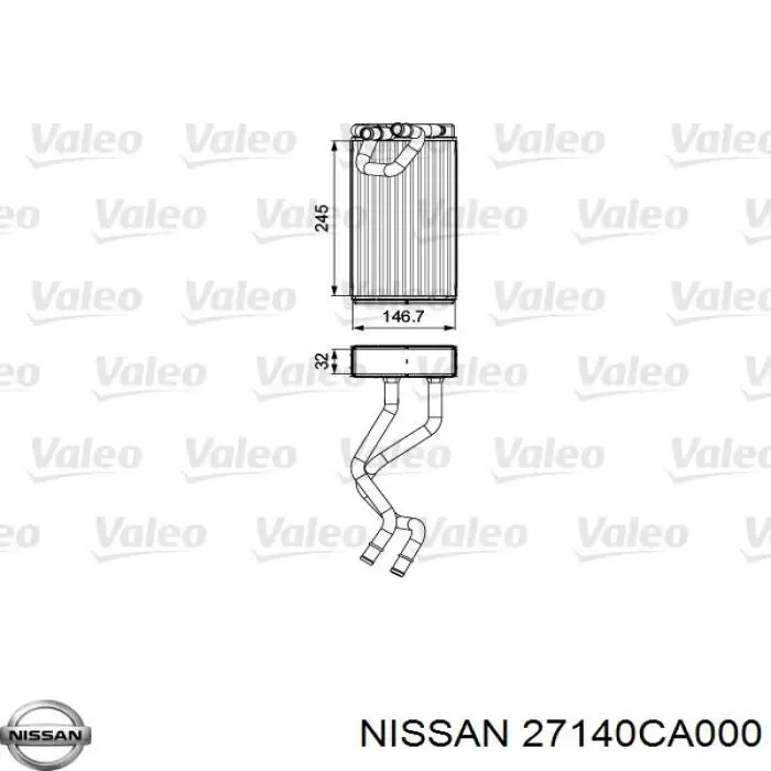 Chłodnica nagrzewnicy (ogrzewacza) Nissan/Infiniti 27140CA000 cena, od 71,13 USD