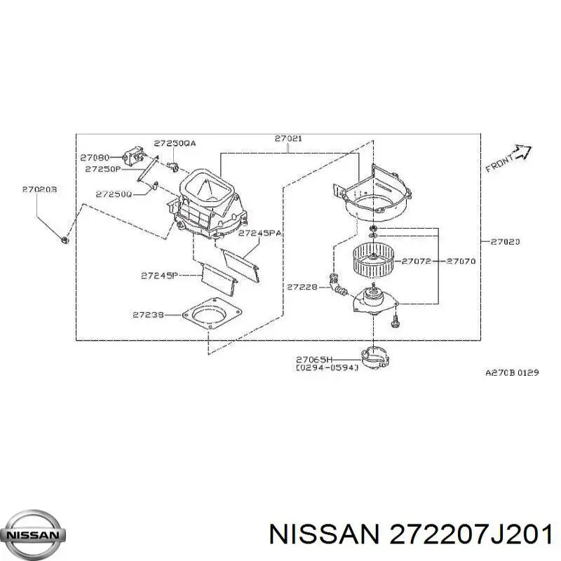 Silniczek wentylatora nagrzewnicy (ogrzewacza wnętrza) Nissan/Infiniti 2722040U01 cena, od 99,24 USD