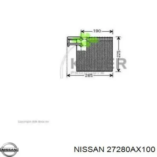 Parownik klimatyzacji Nissan/Infiniti 27280AX100 cena, od 71,08 USD