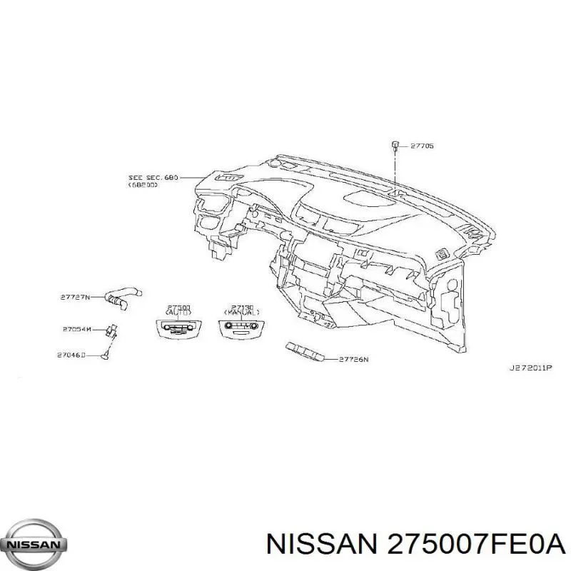 Sterownik trybów ogrzewania/klimatyzacji do Nissan Rogue  T32U