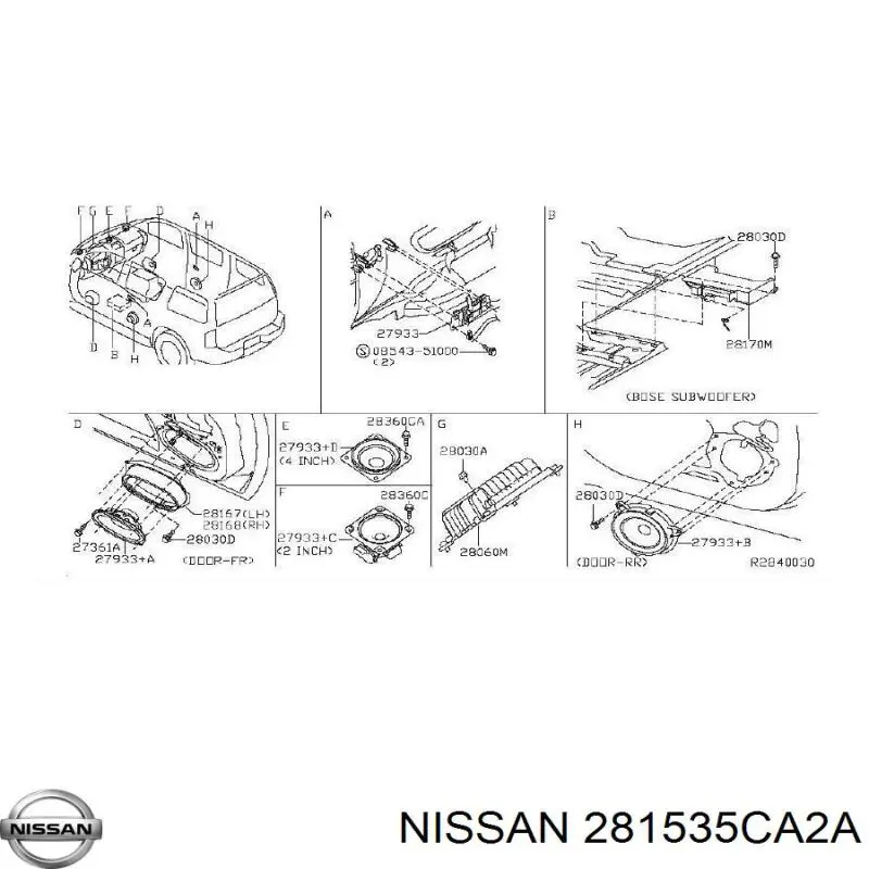 281535CA2A Nissan/Infiniti Głośnik "torpedo"