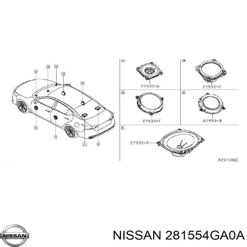 Głośnik drzwi tylnych Nissan Rogue (T32U)