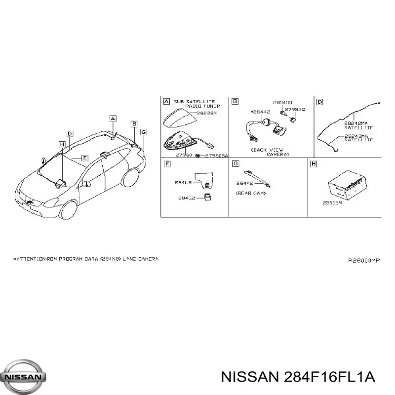 Kamera systemu zapewnienia widoczności Nissan/Infiniti 284F16FL1A cena, od 137,96 USD