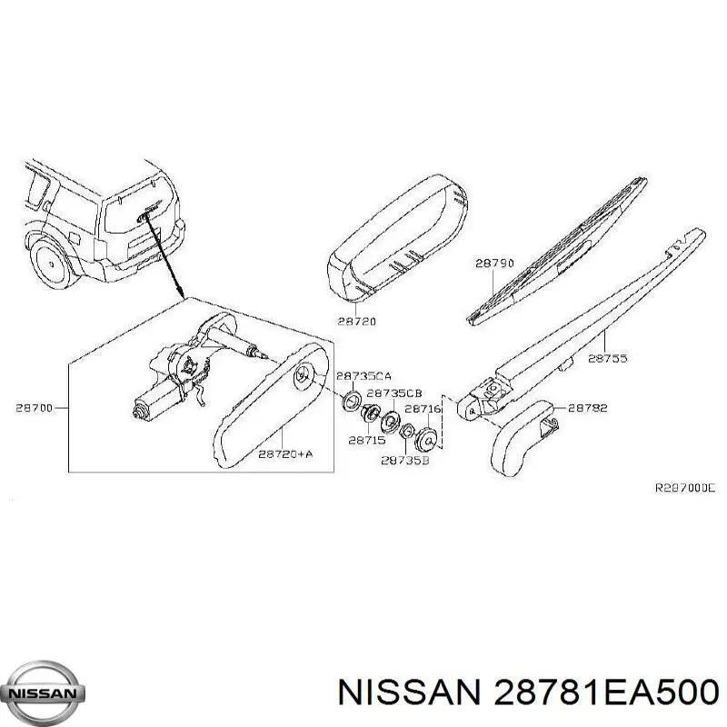 Ramię wycieraczki szyby tylnej Nissan/Infiniti 28781EA500 cena, od 13,13 USD