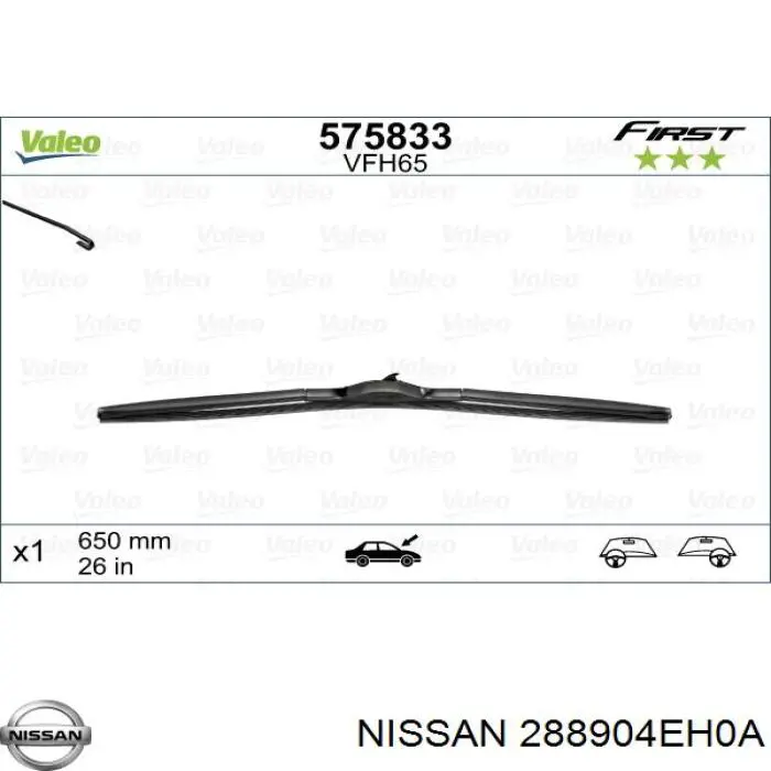 288904EH0A Nissan/Infiniti pióro wycieraczki szyby przedniej kierowcy