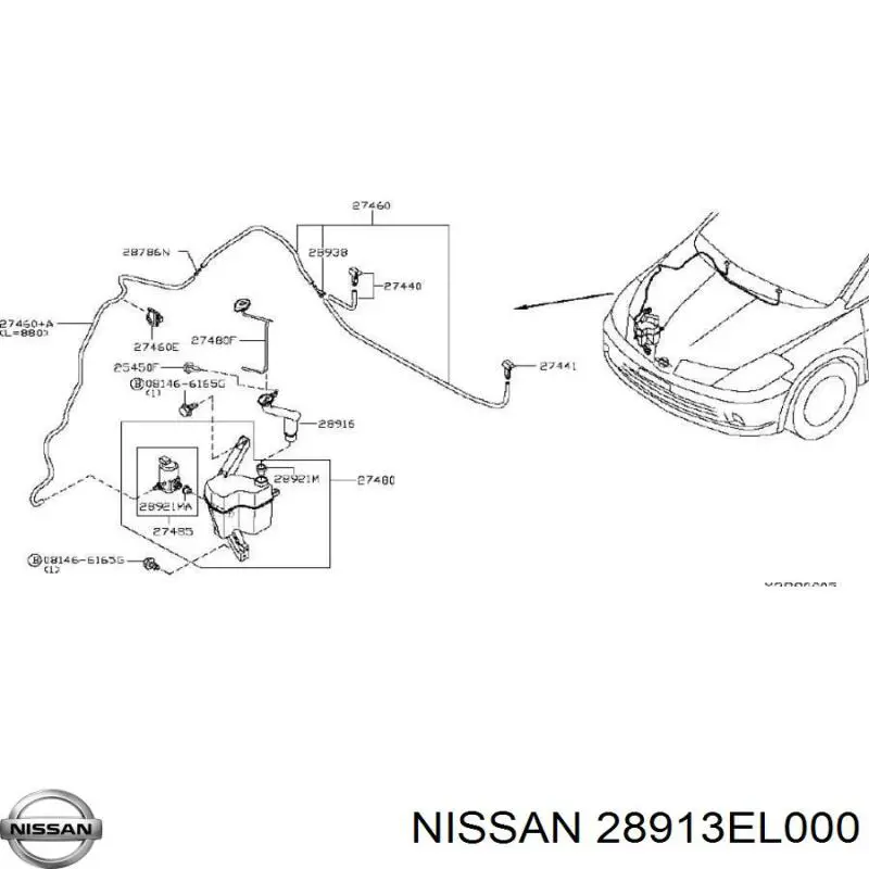  Korek zbiornika spryskiwacza Nissan Tiida 
