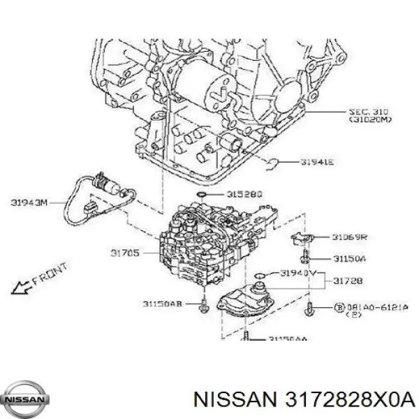Filtr automatycznej skrzyni biegów Nissan/Infiniti 3172828X0A cena, od 35,28 USD