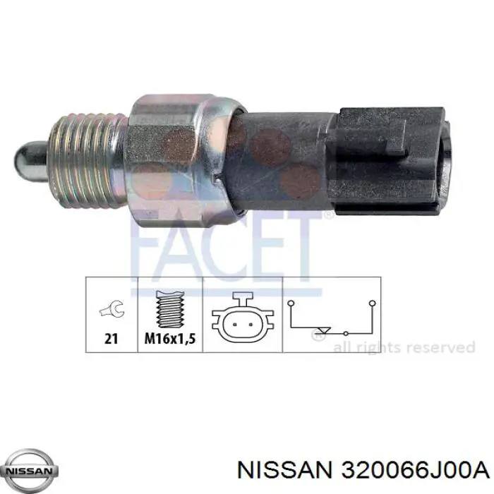 Czujnik włączania światła cofania Nissan/Infiniti 320066J00A cena, od 21,85 USD