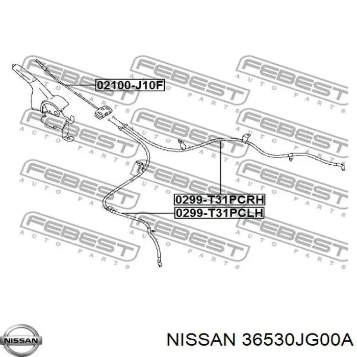 Linka hamulca ręcznego tylna prawa Nissan/Infiniti 36530JG00A cena, od 25,87 USD
