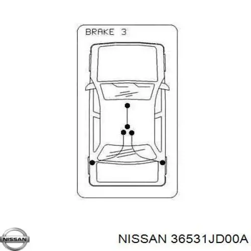 Linka hamulca ręcznego tylna lewa Nissan/Infiniti 36531JD00A cena, od 27,20 USD