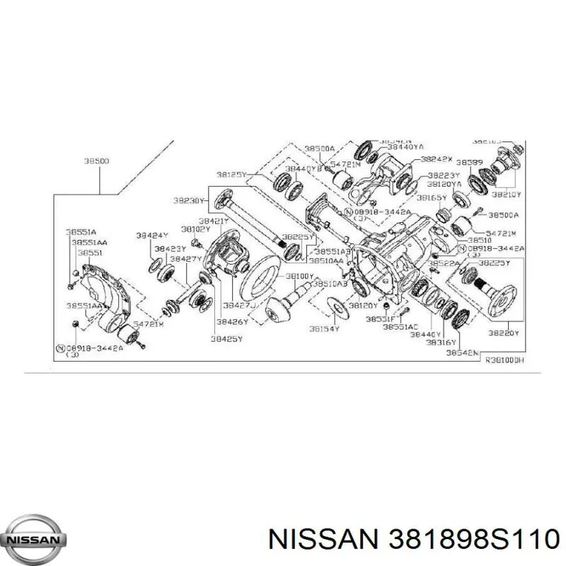 Do koszyka 381898S110 Nissan/Infiniti Uszczelniacz końcówki reduktora mostu przedniego
