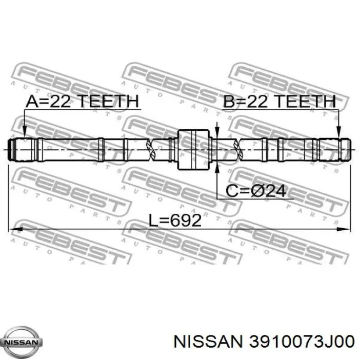  Półoś napędowa przednia prawa Nissan Primera 