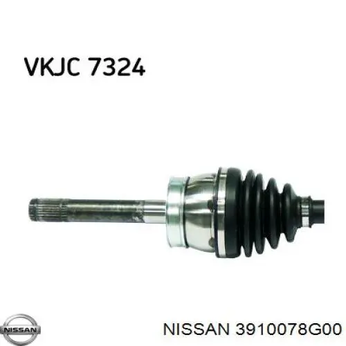 Do koszyka 3910078G00 Nissan/Infiniti Przegub homokinetyczny przedni zewnętrzny