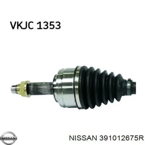 Do koszyka 391012675R Nissan/Infiniti Półoś napędowa przednia lewa