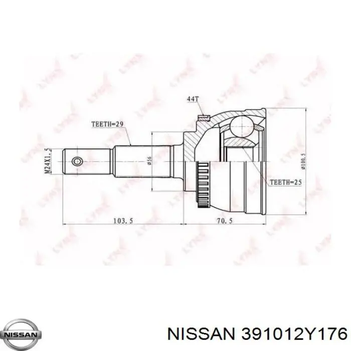 Półoś napędowa przednia lewa do Nissan Maxima  A32