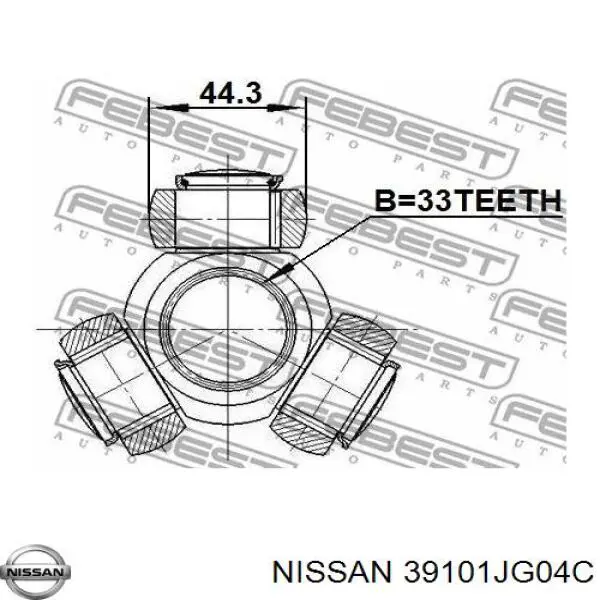 Do koszyka 39101JG04C Nissan/Infiniti Półoś napędowa przednia lewa