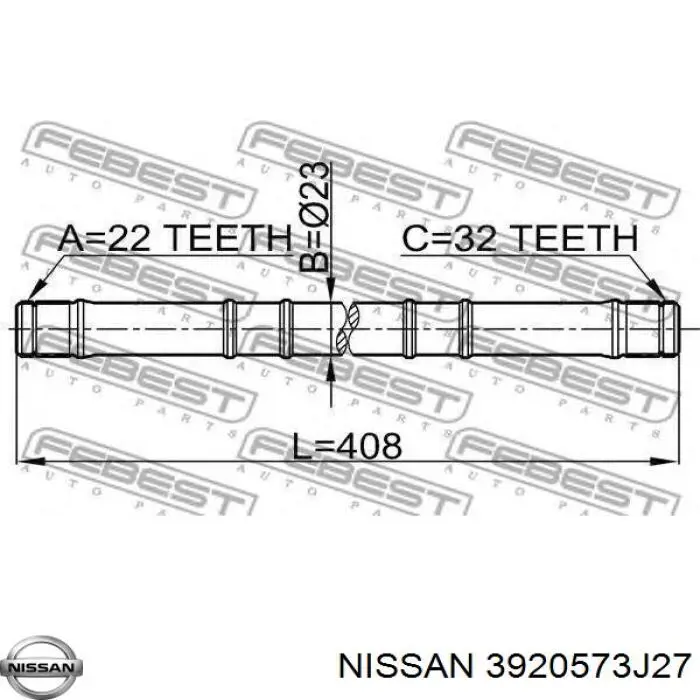 Półoś napędowa przednia lewa Nissan/Infiniti 3920573J27 cena, od 24,95 USD