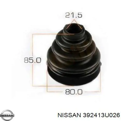 Osłona przegubu homokinetycznego półosi przedniej zewnętrzna do Nissan Tiida ASIA C11