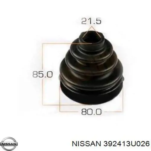 Osłona przegubu homokinetycznego półosi przedniej zewnętrzna Nissan Tiida ASIA hatchback (C11) (2005 - 2012) cena, od 40,93 USD