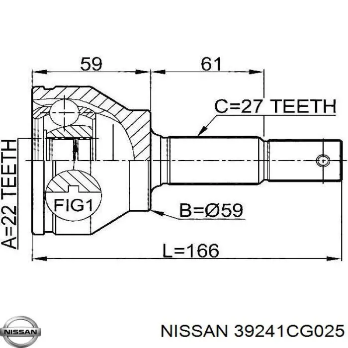 Do koszyka 39241CG025 Nissan/Infiniti Osłona przegubu homokinetycznego półosi przedniej zewnętrzna
